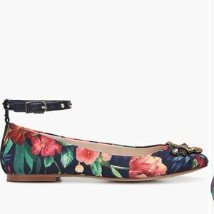 Sam Edelman Ferrera Embellished Ankle Strap Ballet Flats